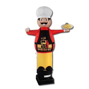 Waving inflatable puppet Chef with logo printing POS Advertising Inflatable24.com by Inflatable24.com
