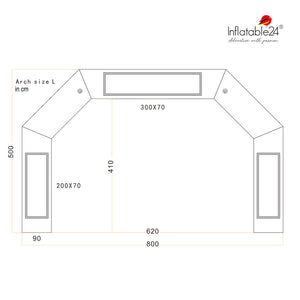 Inflatable Archway – EasyArch: stock color with logo banner Inflatable24.com by Inflatable24.com