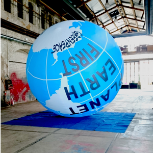 Air-filled advertising balloon with B1 certificate with permanent fan fully printed / 4m - 13 ft - Inflatable24.com