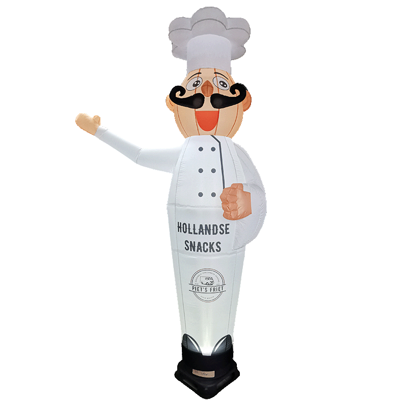 Waving inflatable puppet Chef with logo printing POS Advertising Inflatable24.com by Inflatable24.com
