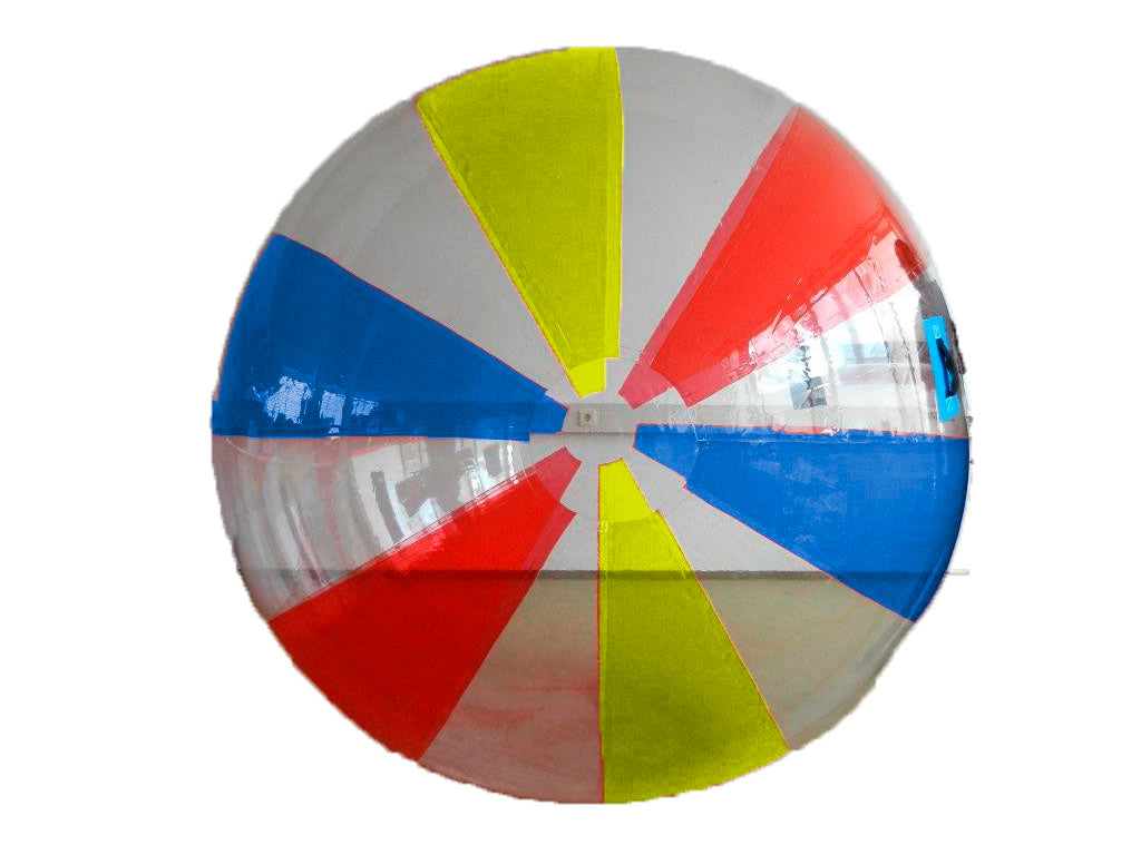 Water Walking Ball - original by Lauf!Ball Deutsche Inflatable 1.6 m - 5.3 ft PVC blue red and yellow stripes by Inflatable24.com