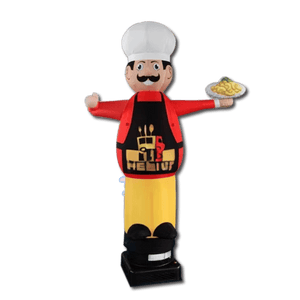 Waving inflatable puppet Chef with logo printing  - Inflatable24.com