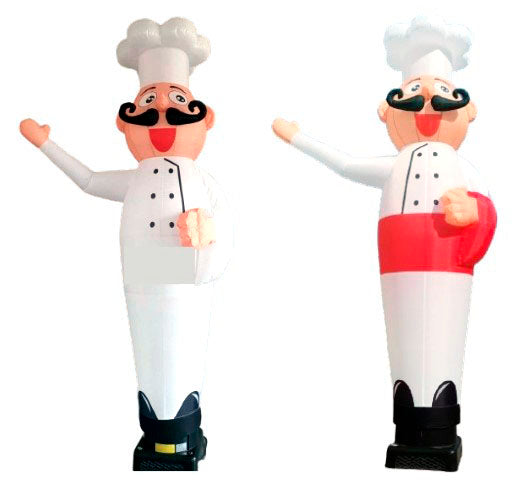 Waving inflatable puppet Chef with logo printing POS Advertising Inflatable24.com by Inflatable24.com