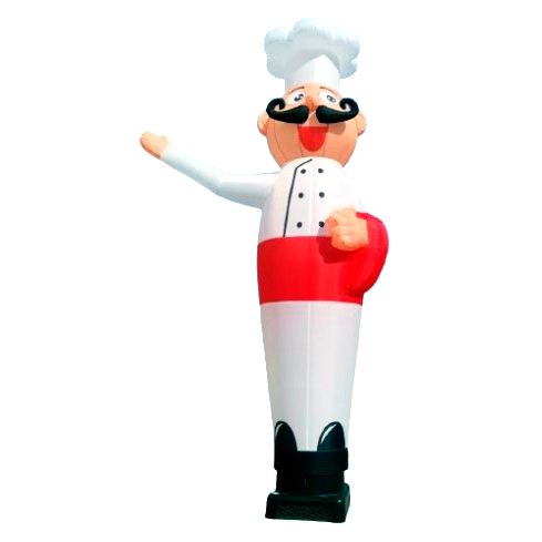 Waving inflatable puppet Chef with logo printing POS Advertising Inflatable24.com by Inflatable24.com