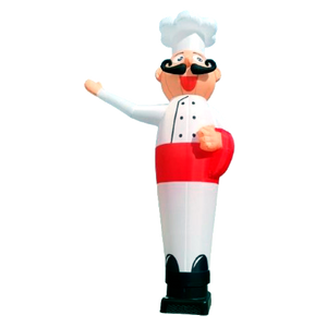 Waving inflatable puppet Chef with logo printing  - Inflatable24.com