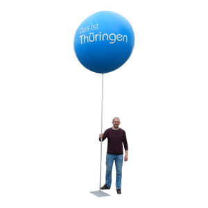 Advertising balloon with stand height 4.5 m (15 ft) max for indoor use 1.5 m - 5 ft / no lighting - Inflatable24.com