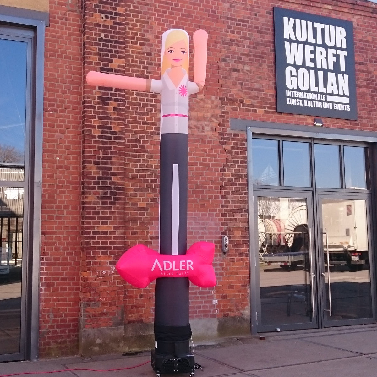 WAVING Sky dancer / Airdancer / SkyGuy 100% digitally printed Inflatable24.com 3 m - 10 ft with arrow no hat by Inflatable24.com