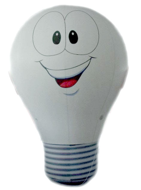 Inflatable light bulb Inflatable24.com height 2 m (6.5 ft) / Ø 1.25 m (4.25 ft) / Ø base 60 cm (24 in) by Inflatable24.com