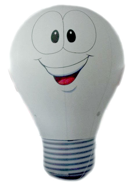 Inflatable light bulb height 3 m (10 ft) / Ø 1.88 m (5.8 ft) / Ø base 80 cm (32 in) - Inflatable24.com