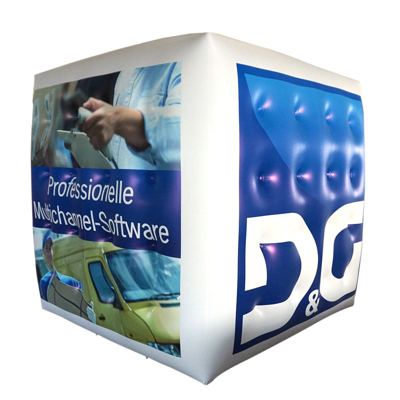 Flying cube 2 m-4 m (6.5 ft - 13 ft) with logo print Inflatable24.com by Inflatable24.com