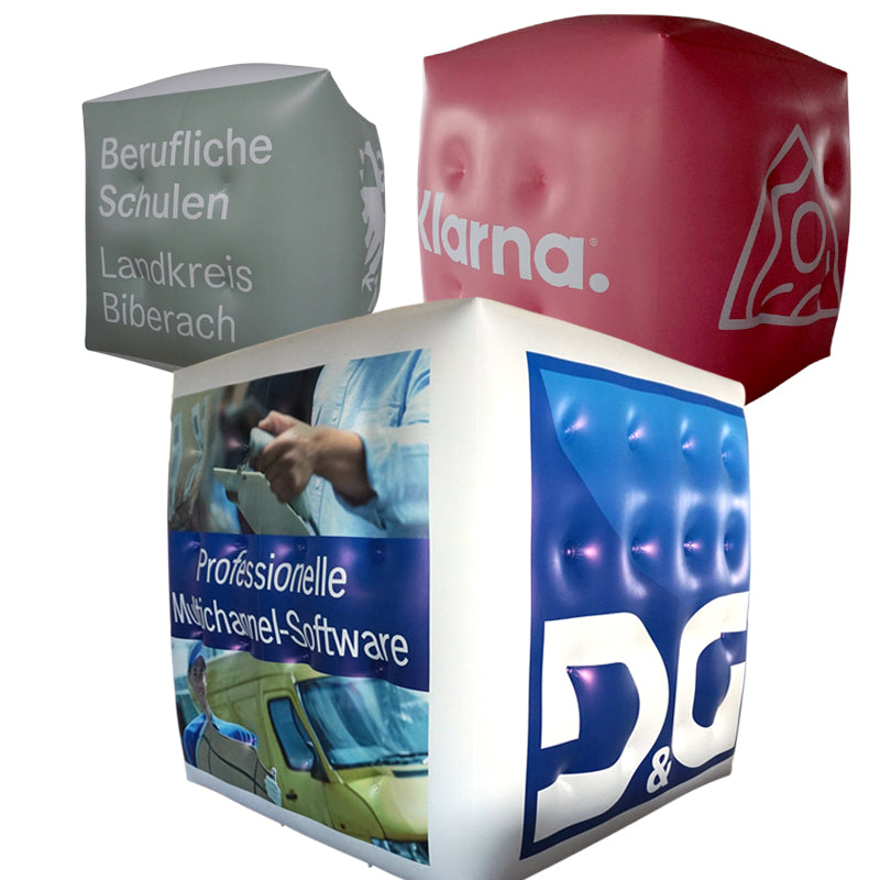 Flying cube 2 m-4 m (6.5 ft - 13 ft) with logo print Inflatable24.com by Inflatable24.com