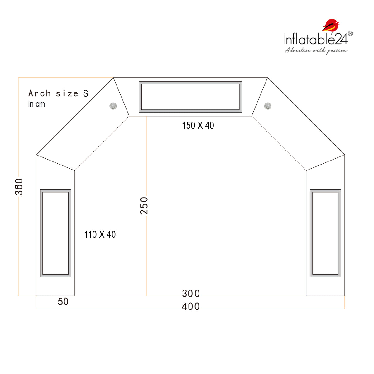 Inflatable Archway – ProArch: stock color prepared for banner Inflatable24.com by Inflatable24.com